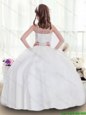 New Arrivals Bateau Beading  Little Girl Dress in White