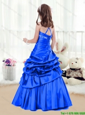 Perfect A Line Halter Top Little Girl Pageant Dresses with Beading