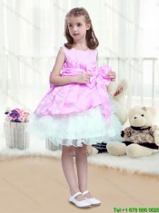 Perfect A Line Scoop Mini Length Bowknot Little Girl Pageant for 2016