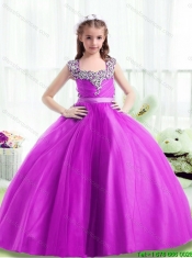 Popular Beading Mini Quinceanera Gowns in Fuchsia for 2016