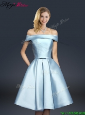 2016 A Line Knee Length Prom Dresses with Ruching