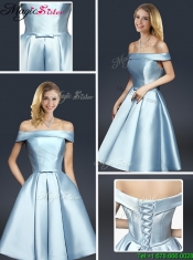 2016 A Line Knee Length Prom Dresses with Ruching