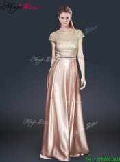 2016 Empire Bateau Prom Dresses with Appliques and Belt