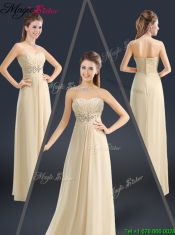 2016 Latest Sweetheart Beading Prom Dresses in Champagne