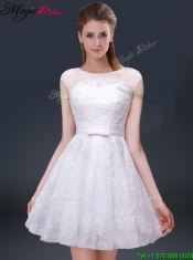 2016 Lovely Cap Sleeves Prom Dresses with with in Lace