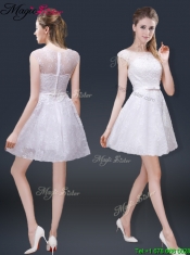 2016 Lovely Cap Sleeves Prom Dresses with with in Lace