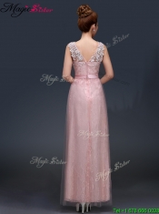 2016 Pretty Empire Scoop Prom Dresses with  Lace and Appliques