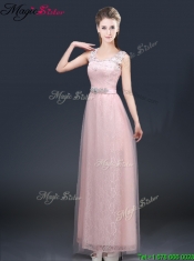 2016 Pretty Empire Scoop Prom Dresses with  Lace and Appliques