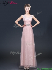 2016 Pretty Empire Scoop Prom Dresses with  Lace and Appliques