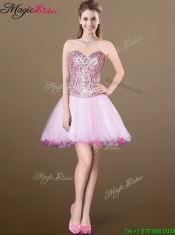 Lovely A Line Sweetheart Beading Detachable Prom Dresses for 2016