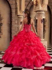 2016 Discount Red Sweetheart Quinceanera Gowns with Ruffles