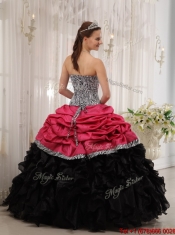 2016 Elegant Sweetheart Zebra Quinceanera Gowns with Ruffles