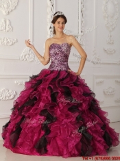 2016 Perfect Sweetheart Ruffles Quinceanera Dresses in Multi Color