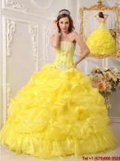 Beautiful Ball Gown Strapless Floor Length Quinceanera Dresses