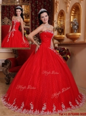 Beautiful Ball Gown Strapless Quinceanera Dresses with Appliques