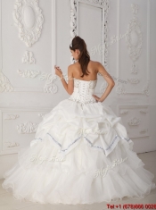 Beautiful Beading Sweetheart Quinceanera Gowns in White