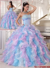 Beautiful Multi Color Quinceanera Gowns with Ruffles and Appliques