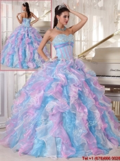 Beautiful Multi Color Quinceanera Gowns with Ruffles and Appliques