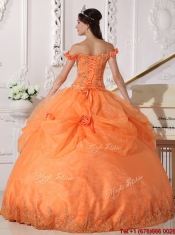 Beautiful Off The Shoulder Quinceanera Dresses in Orange