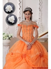 Beautiful Off The Shoulder Quinceanera Dresses in Orange