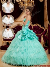 Beautiful Pick Ups and Ruffles Quinceanera Dresses with Strapless