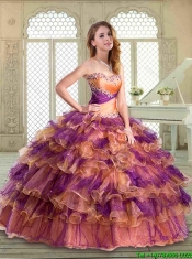 Beautiful Sweetheart Sweet 16 Dresses with Beading and Ruffled Layers