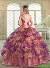 Beautiful Sweetheart Sweet 16 Dresses with Beading and Ruffled Layers
