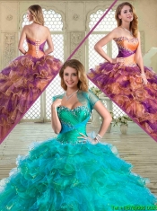 Beautiful Sweetheart Sweet 16 Dresses with Beading and Ruffled Layers for 2016 Spring