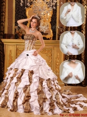 Beautiful White Quinceanera Gowns with Beading and Ruffles