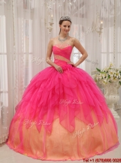 Best Beading Strapless Quinceanera Gowns in Hot Pink