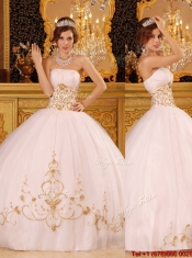 Best White Strapless Quinceanera Dresses with Appliques