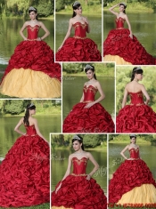 Classical Appliques and Pick Ups Quinceanera Gowns with Brush Train