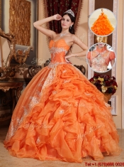 Classical Orange Red Ball Gown Quinceanera Dresses with Beading