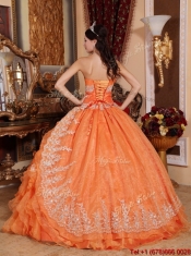 Classical Orange Red Ball Gown Quinceanera Dresses with Beading