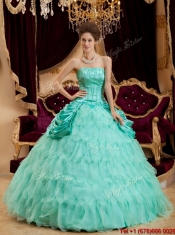 Classical Pick Ups and Ruffles Quinceanera Gowns