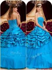 Classical Strapless Quinceanera Gowns with Appliques and Beading