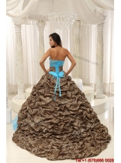 Discount Beading Sweetheart Quinceanera Dresses with Brush Train