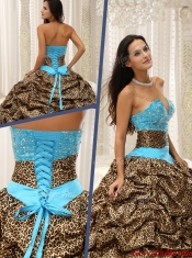 Discount Beading Sweetheart Quinceanera Dresses with Brush Train