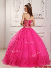 Discount Hot Pink A Line Sweetheart Floor Length Quinceanera Dresses