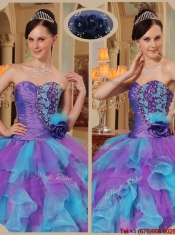 Elegant Multi Color Quinceanera Dresses with Beading and Ruffles