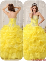 Elegant Strapless Beading and Ruffles Quinceanera Gowns