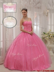Elegant Sweetheart Beading Quinceanera Gowns in Pink