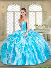 Fashionable Floor Length Sweet 16 Gowns with Beading and Ruffles