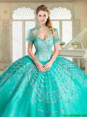 Gorgeous Floor Length Sweet 16 Dresses with Beading and Appliques