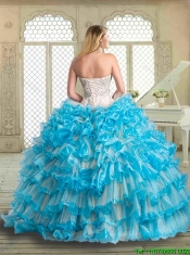 Gorgeous Sweetheart Beading and Ruffled Layers Quinceanera Gowns
