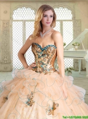 Gorgeous Sweetheart Quinceanera Gowns with Appliques and Ruffles