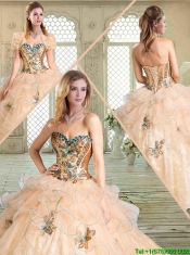 Gorgeous Sweetheart Quinceanera Gowns with Appliques and Ruffles