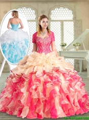 Latest Floor Length Quinceanera Dresses with Beading and Pick Ups