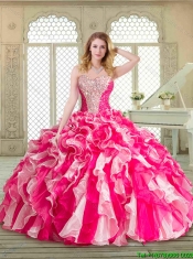 New Style Multi Color Sweet 16 Dresses with Beading and Ruffles