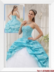 New Styles Aqua Blue Ball Gown Sweetheart Quinceanera Dresses